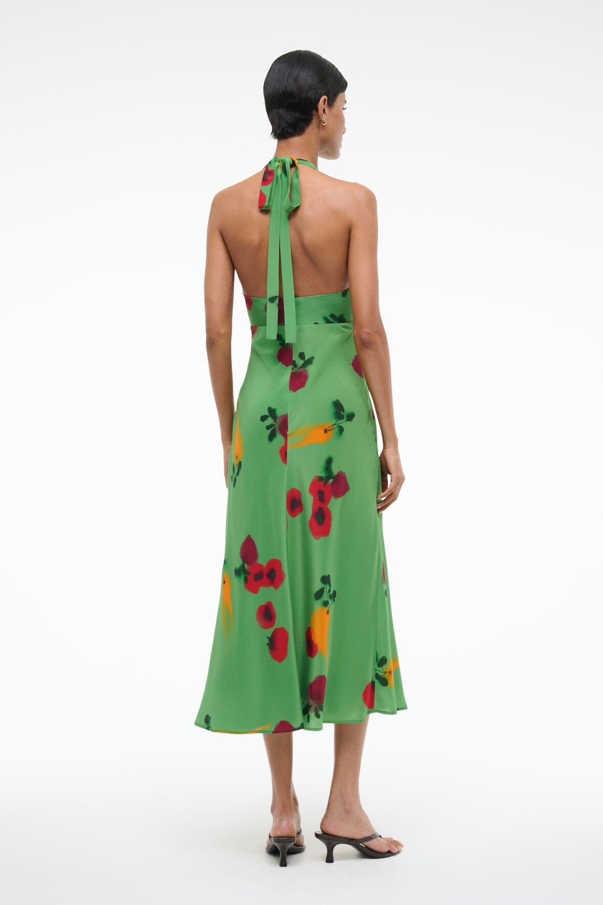 STAUD LUCCA SILK DRESS FARMERS MARKET LEAF - 4