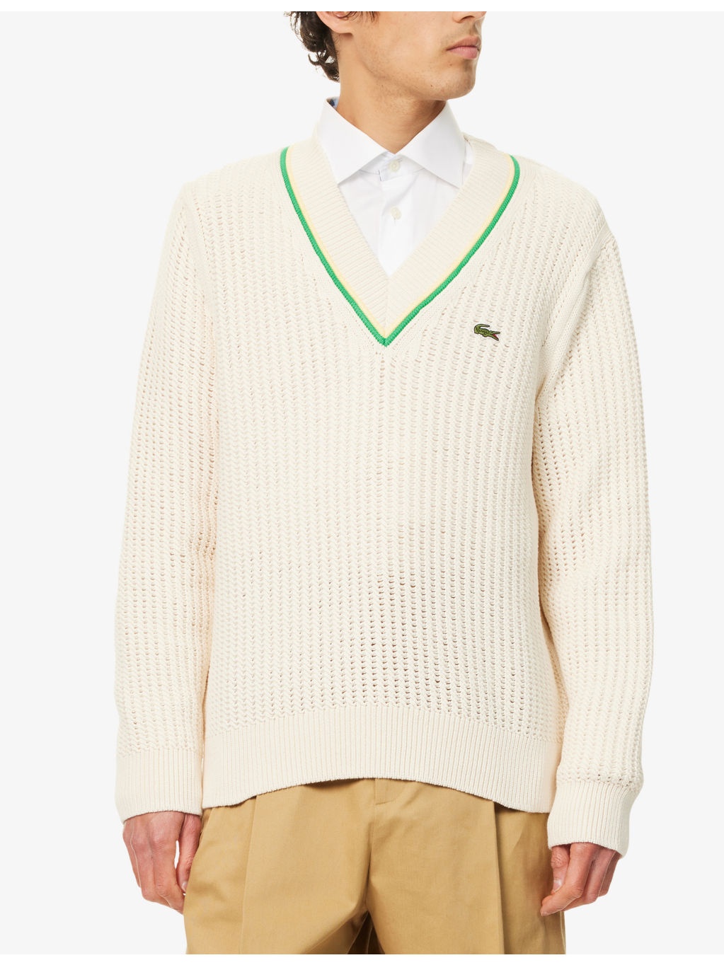 Regular-Fit V-Neck Cotton-Blend Jumper - 3