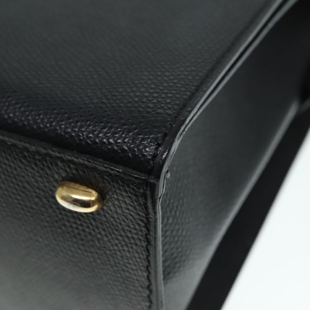 CELINE Hand Bag Leather Black Gold - 14