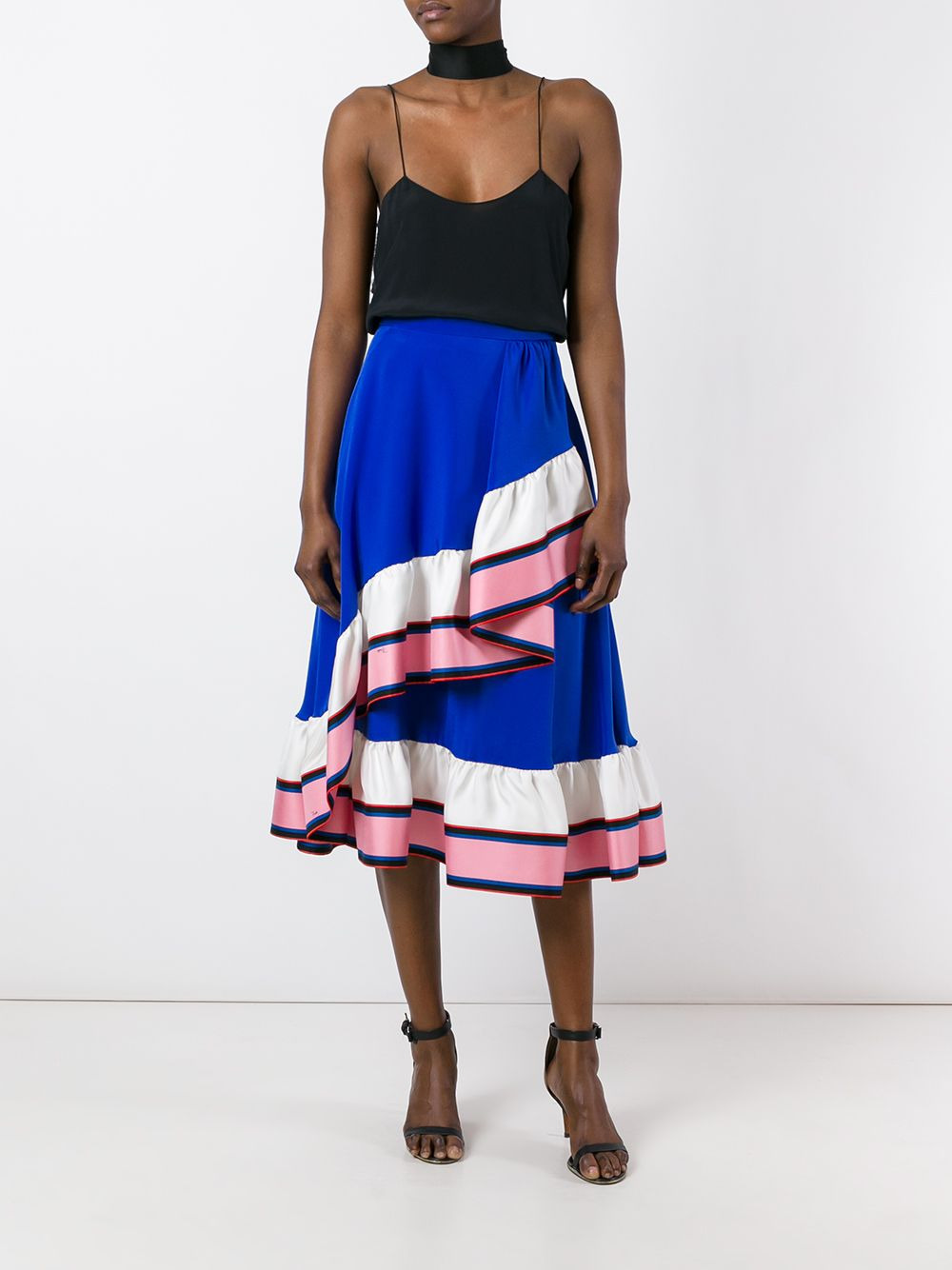 ruffled detail A-line skirt - 2