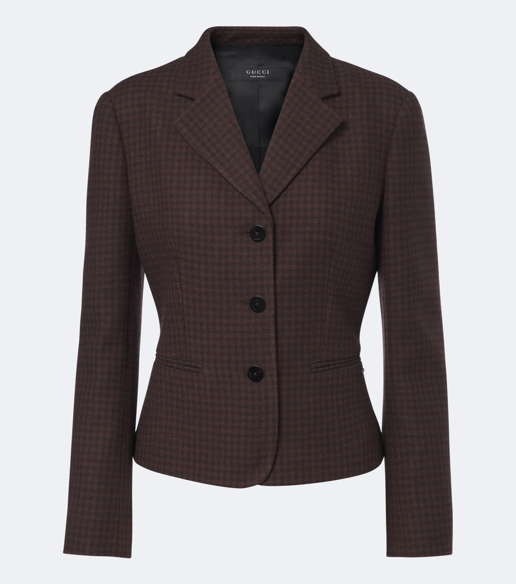 Houndstooth wool-blend blazer - 1