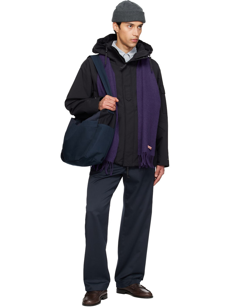 Nanamica Navy Wide Straight Chino Trousers outlook