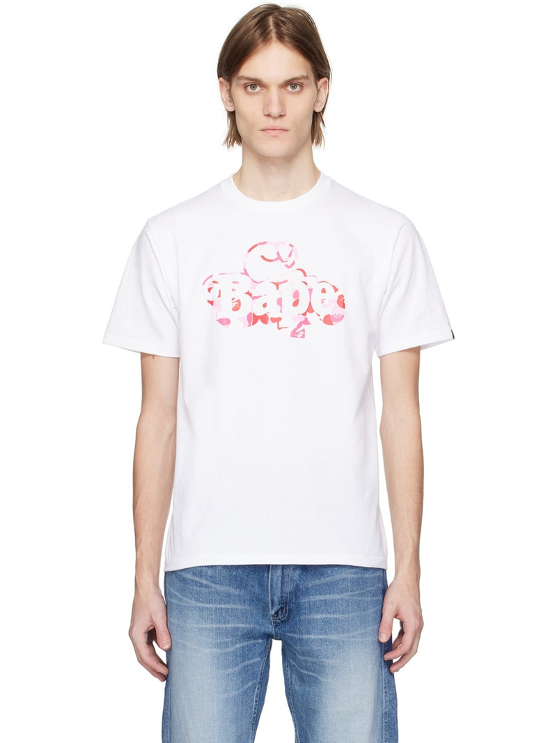 White ABC Camo Milo On Bape T-Shirt - 1