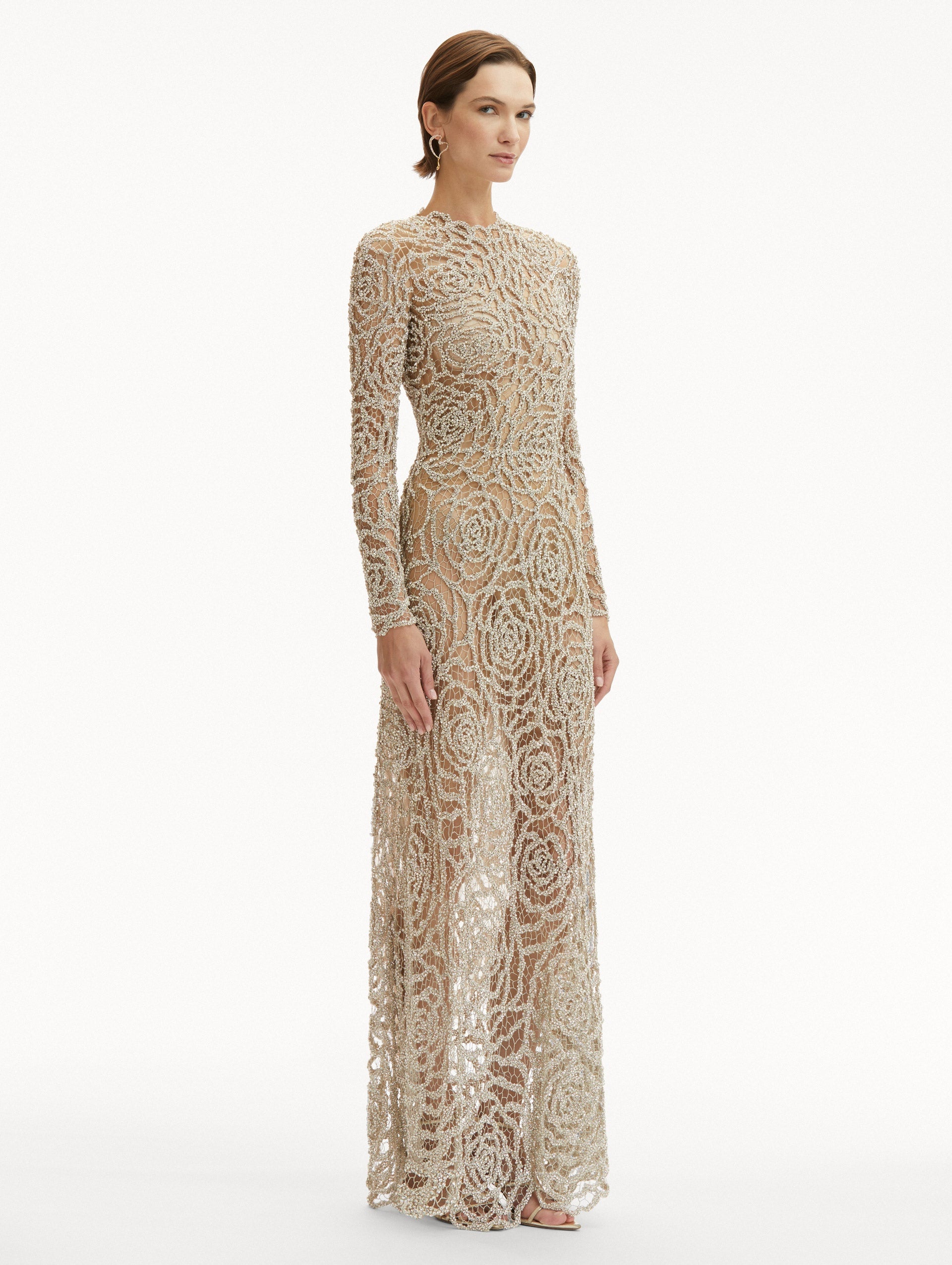ENGLISH ROSE CRYSTAL EMBROIDERED GOWN - 4