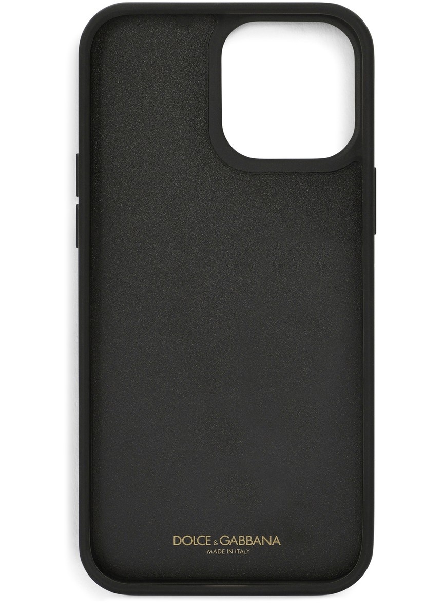 Calfskin iPhone 13 Pro Max cover with all-over DG print - 3