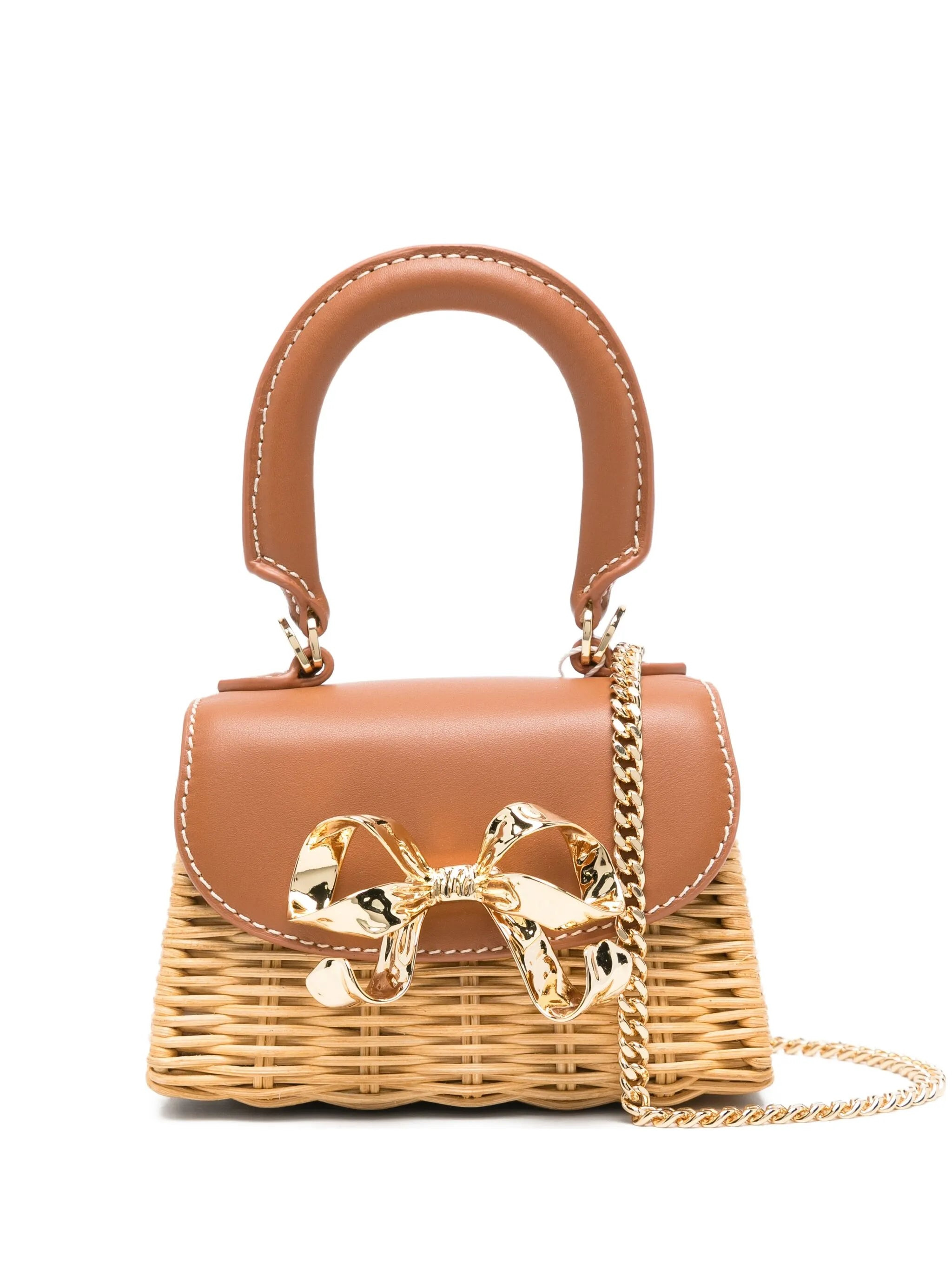 Self Portrait Rattan Bow Mini Bag - 1