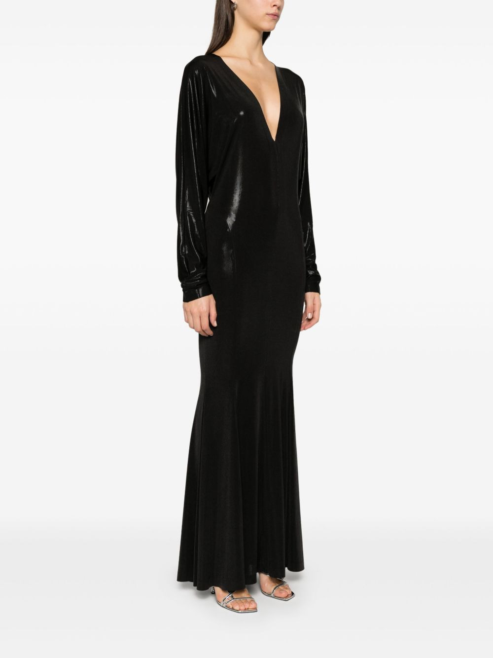 V-neck fishtail dress - 3