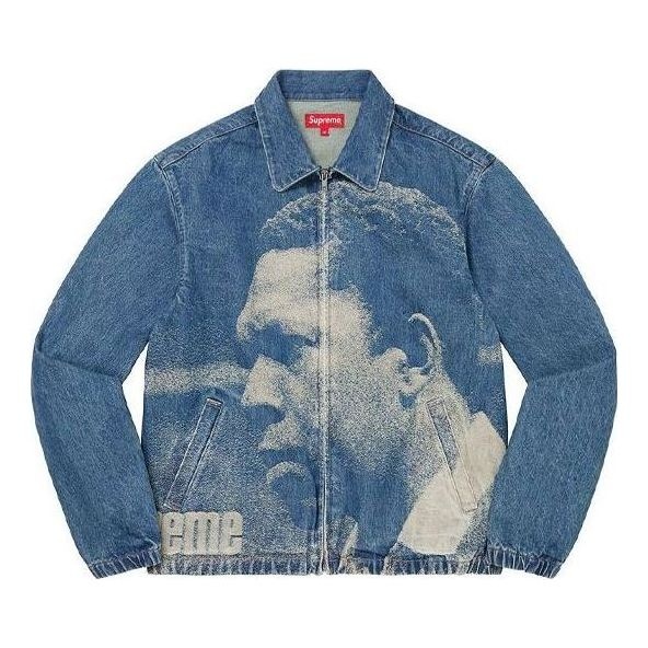 Supreme John Coltrane A Love Denim Harrington Jacket 'Teal White' SUP-FW21-217 - 1