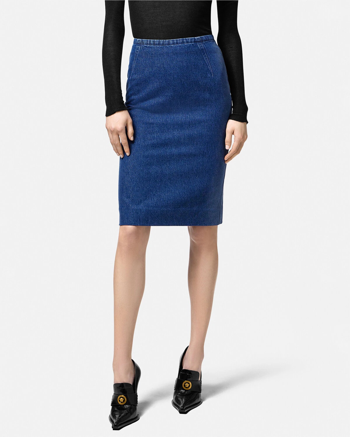 Denim Pencil Skirt - 3