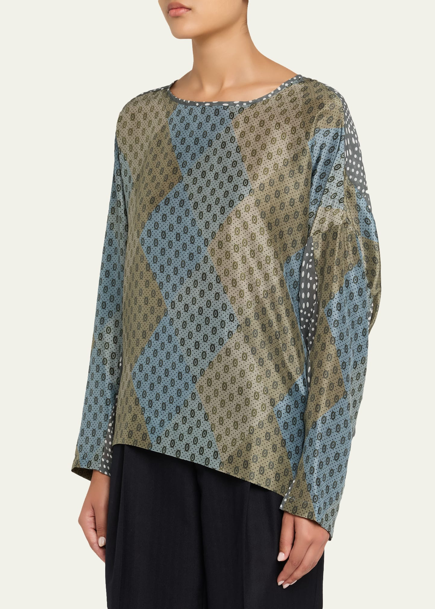 Caias Printed Silk Blouse - 4