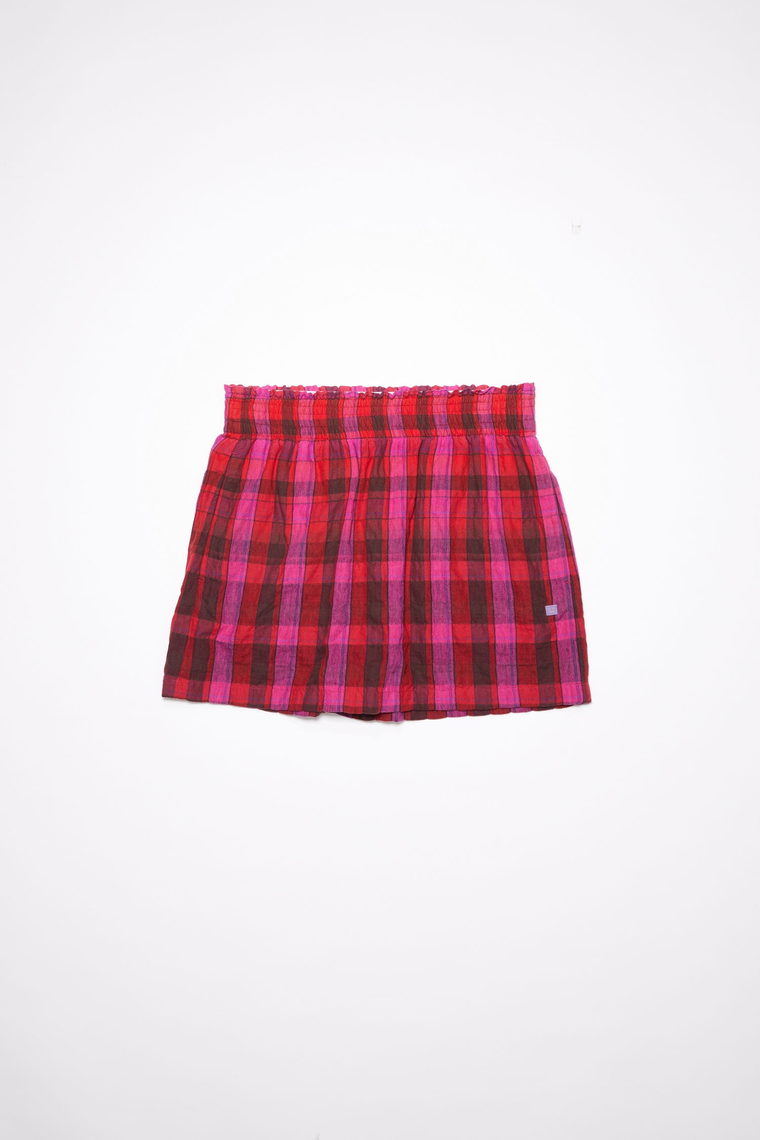 Flannel skirt - Fuchsia pink/wine red - 4