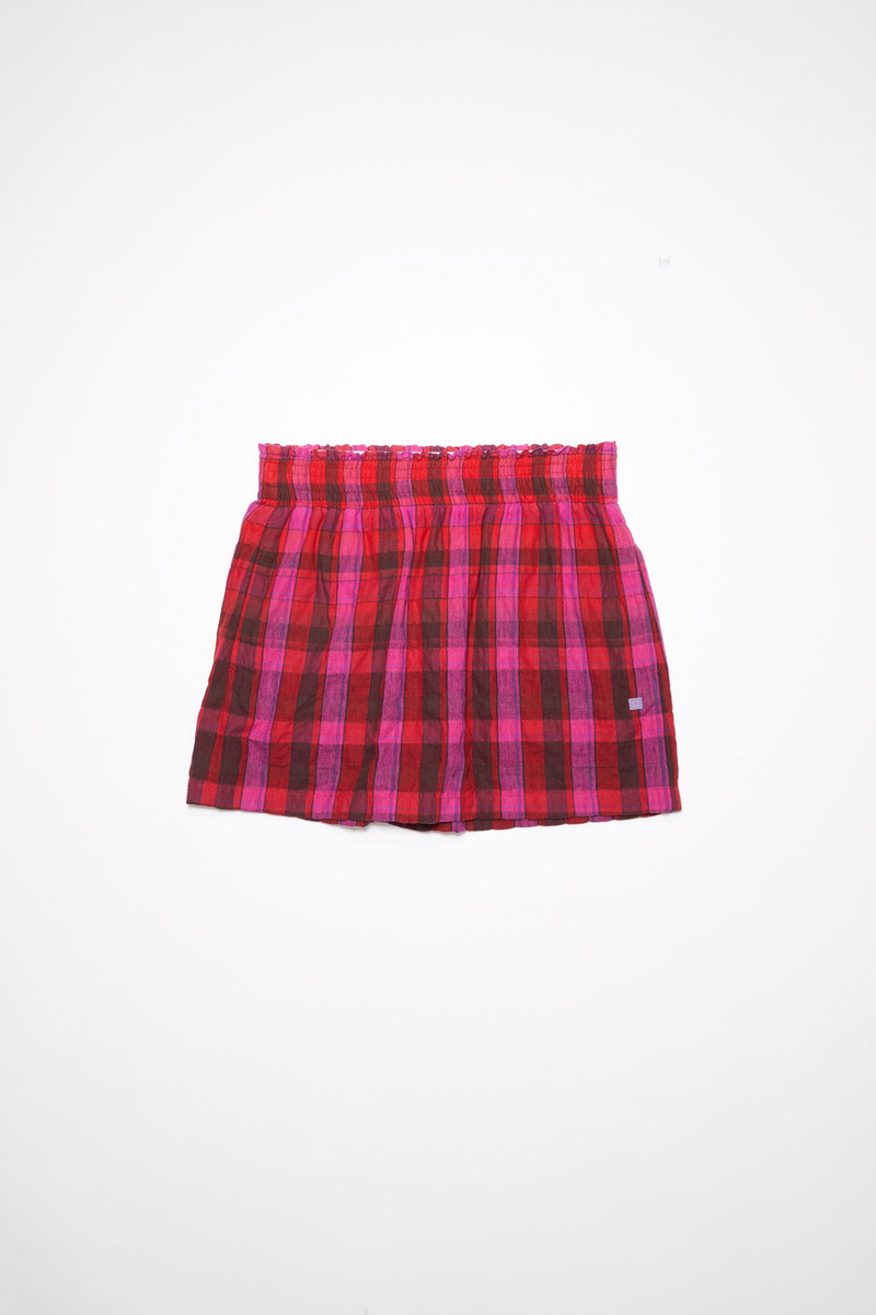 Flannel skirt - Fuchsia pink/wine red 4