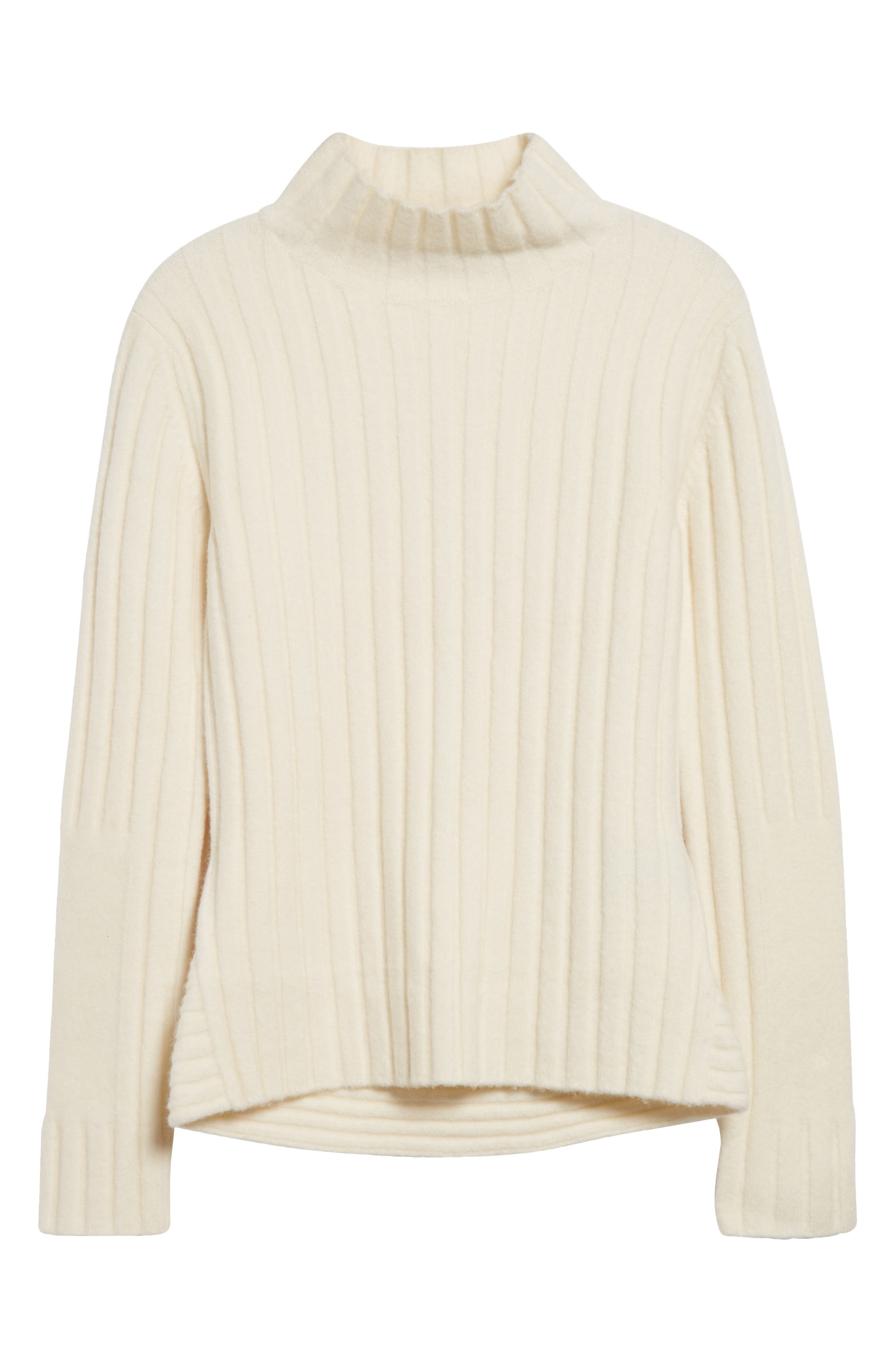 Proenza Schouler Haven Merino Wool & Cashmere Blend Rib Turtleneck Sweater in Bone at Nordstrom - 5