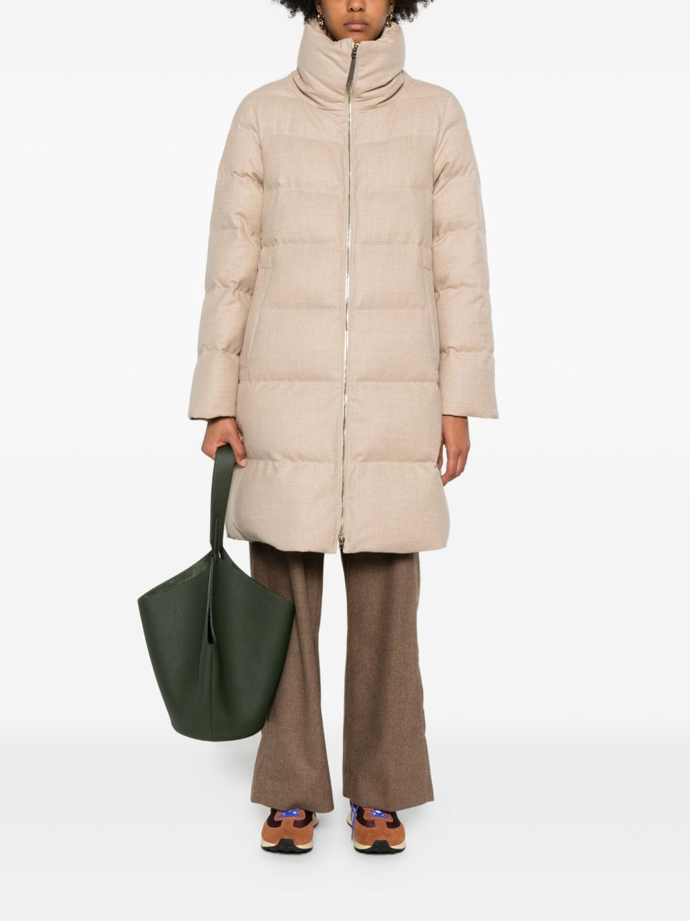 quilted high-neck coat - 2