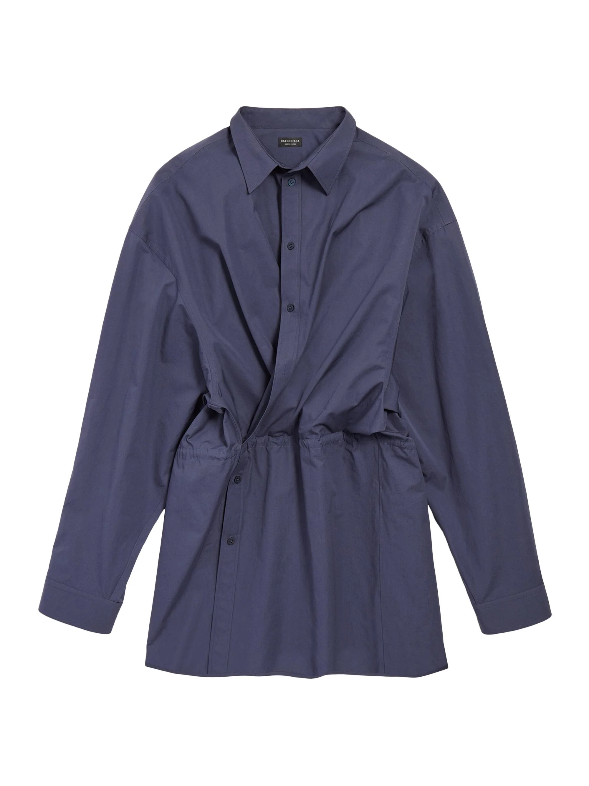 Women's Shirt Mini Dress - Faded Blue - 1