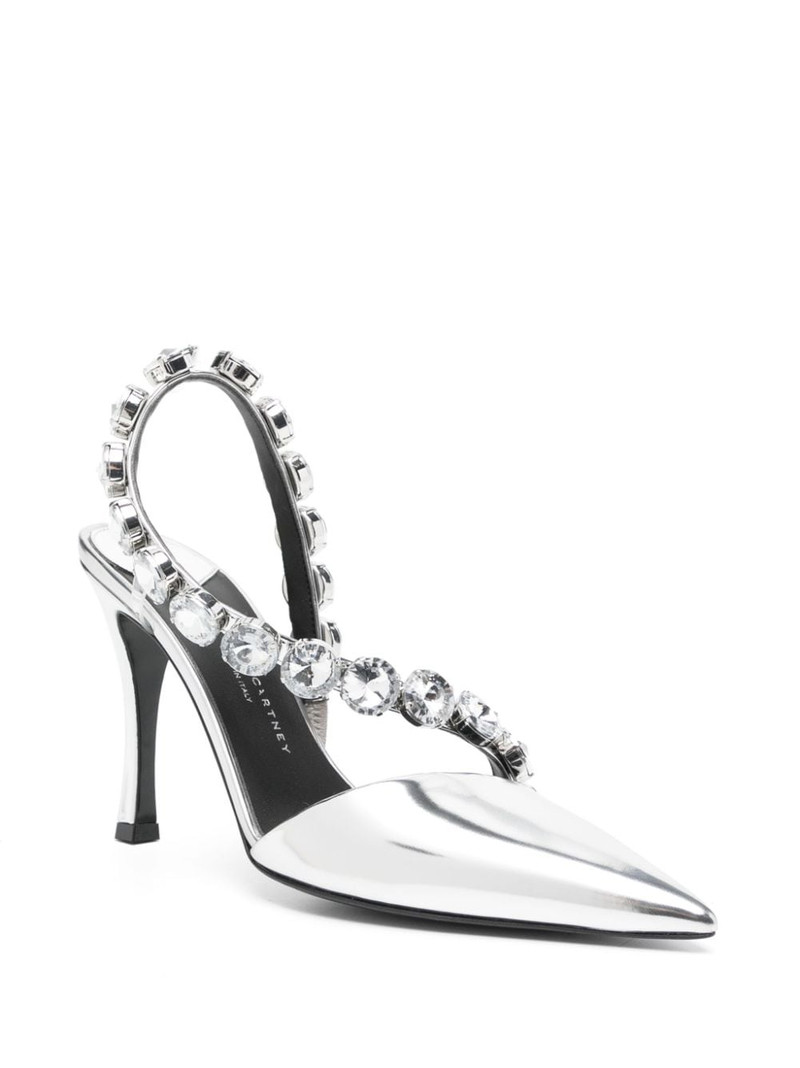 Stella McCartney crystal-embellished metallic pumps outlook