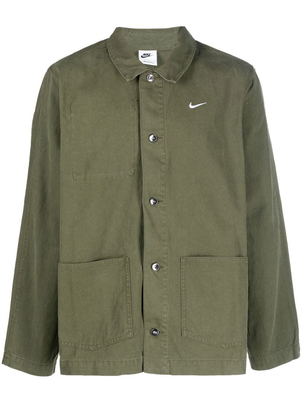 swoosh-detail shirt jacket - 1