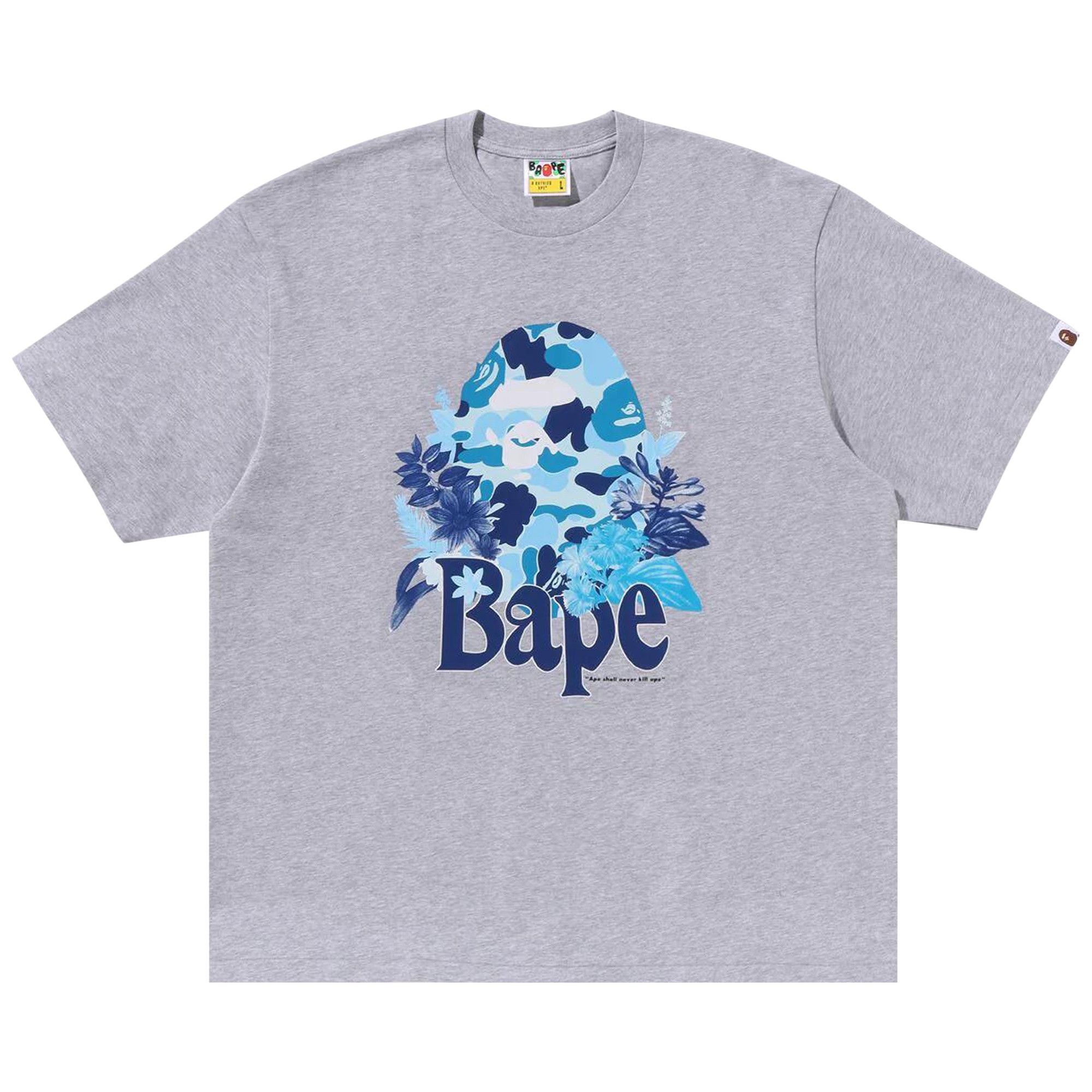 BAPE Floral Big Ape Head Relaxed Fit Tee 'Grey' - 1