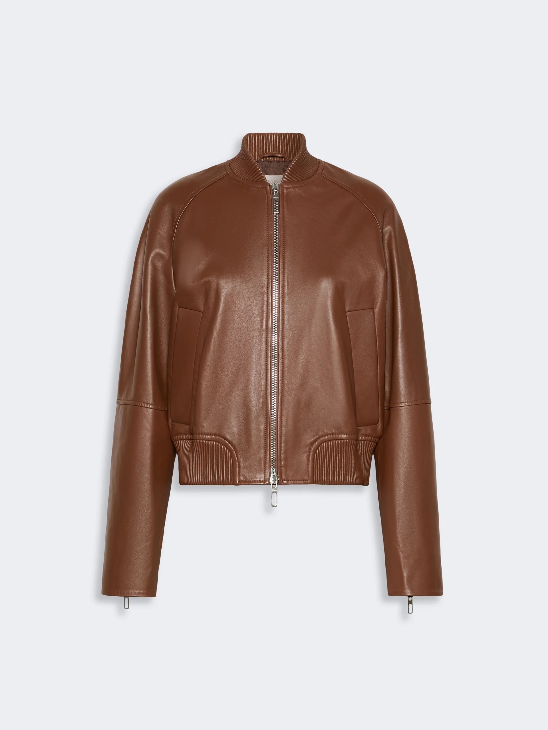 AMOUR Nappa leather bomber jacket - BROWN - 1