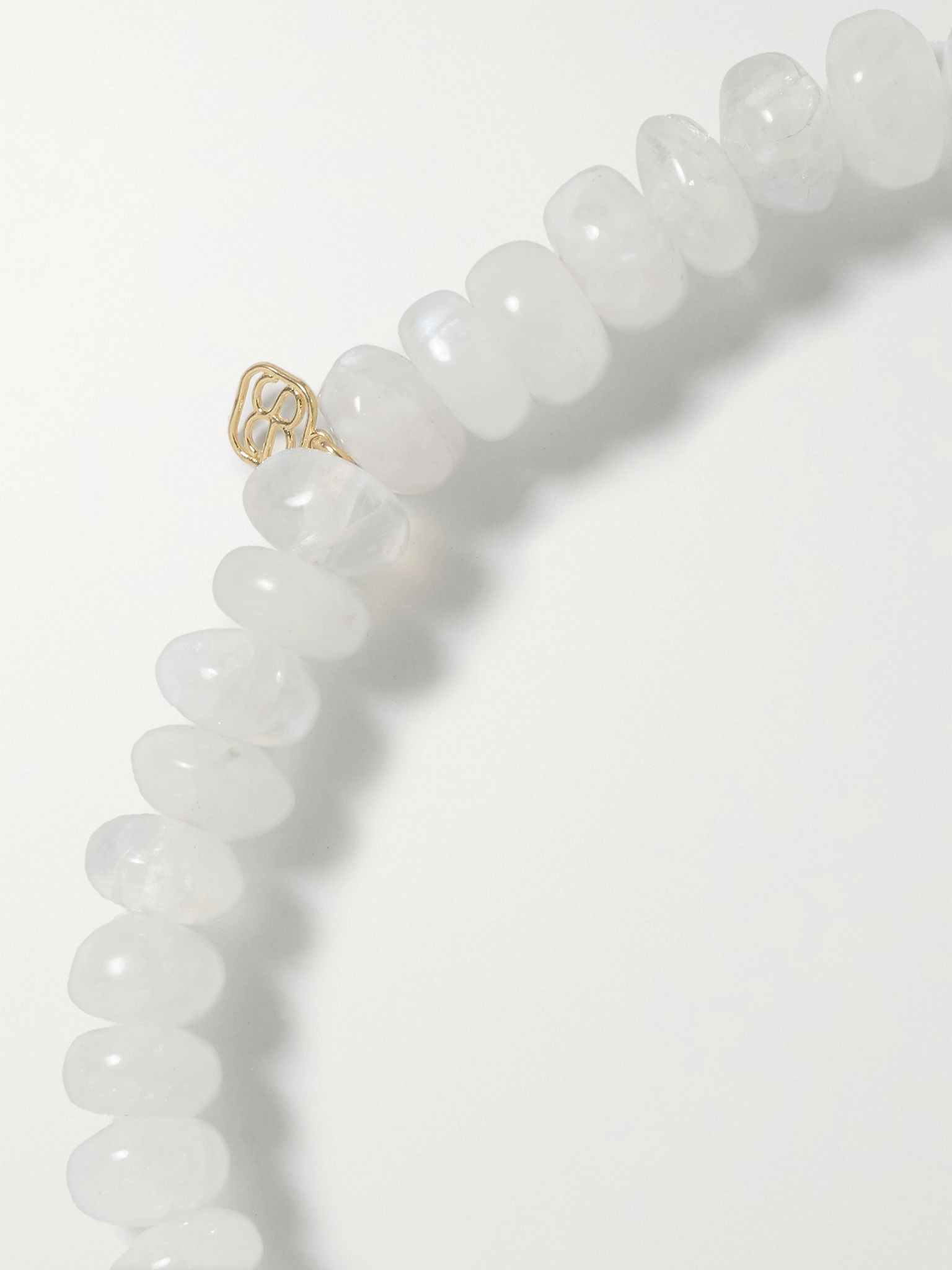 Small Spiral 14-karat gold, moonstone and diamond bracelet White - 3