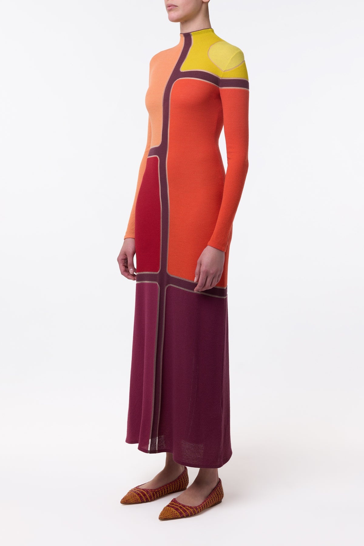 Apollonis Knit Maxi Dress in Multi Merino Wool Cashmere - 5