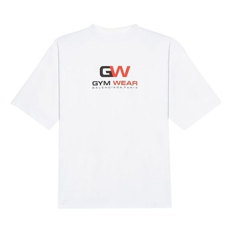 Balenciaga Gym Wear Loose Short Sleeve White 620941TIVD59000 - 1