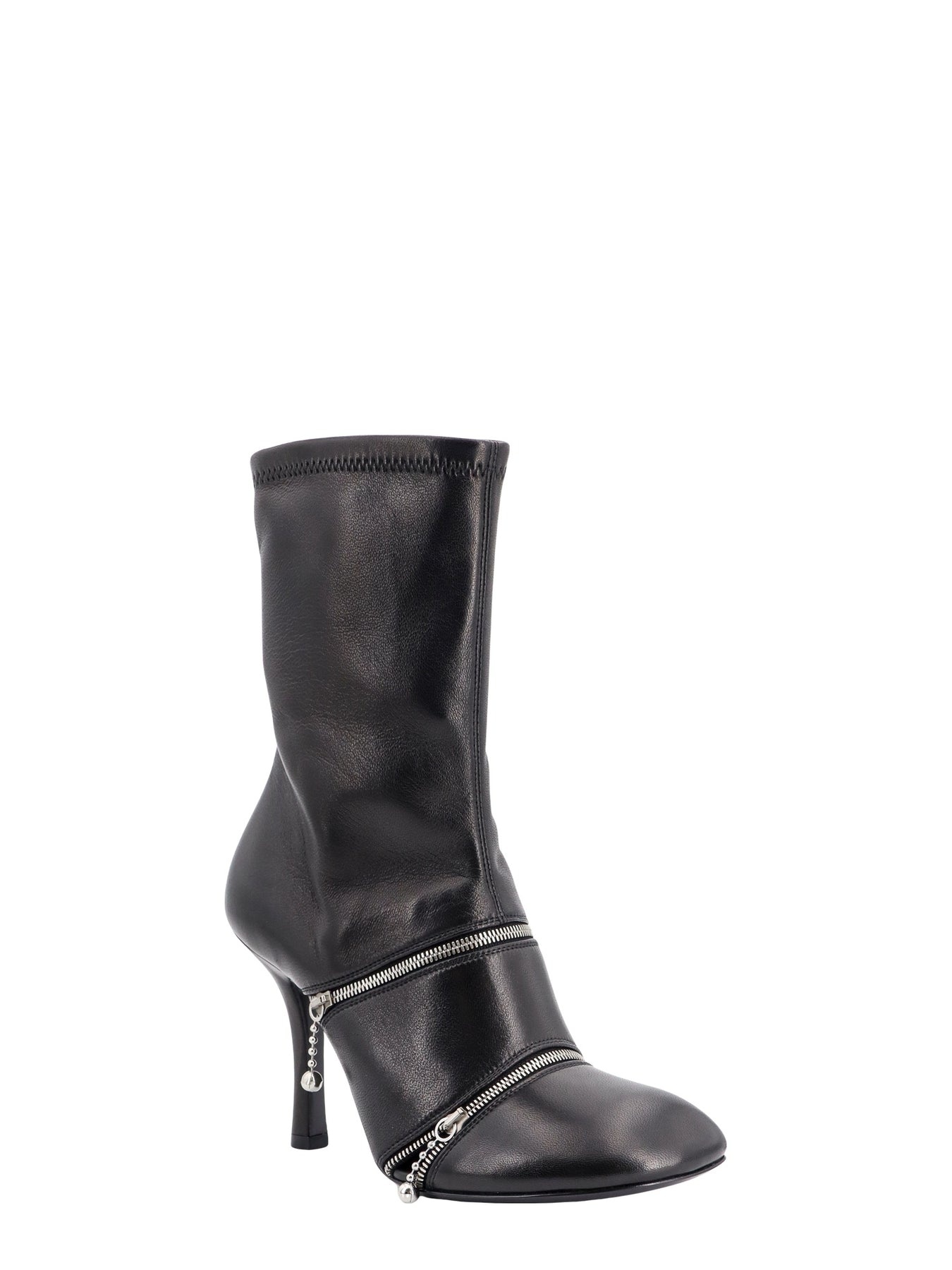 Leather ankle boots with frontal zip - 2