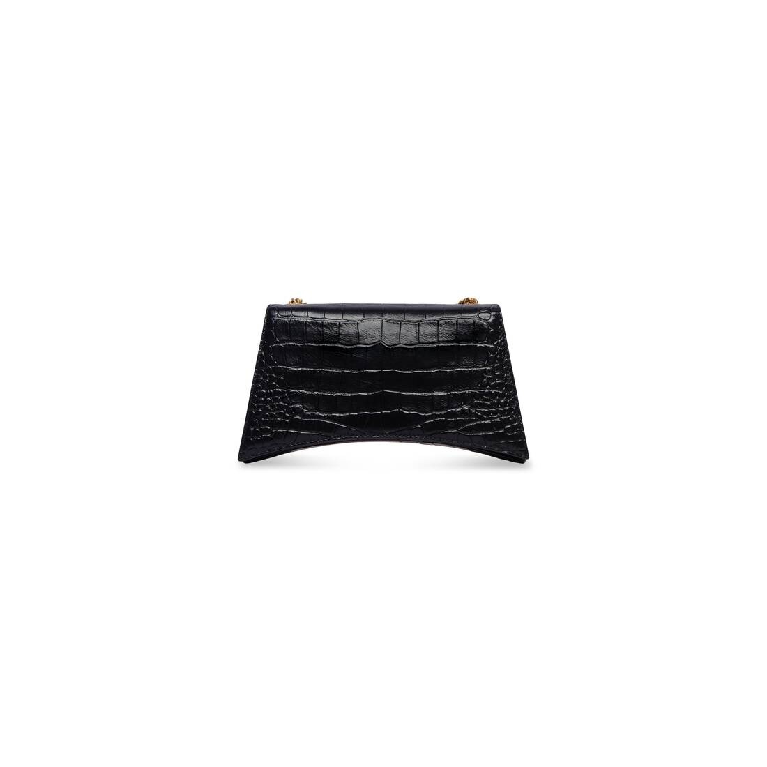 Women's Crush Xs Chain Bag Crocodile Embossed  in Black - 6