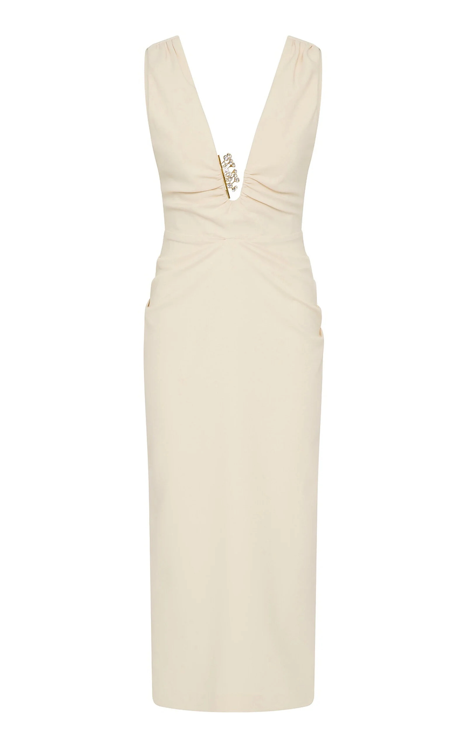 Martina Gathered Midi Dress off-white - 1