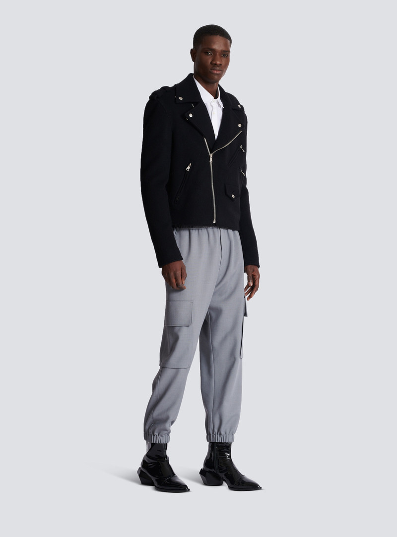 Biker jacket in felted wool 3