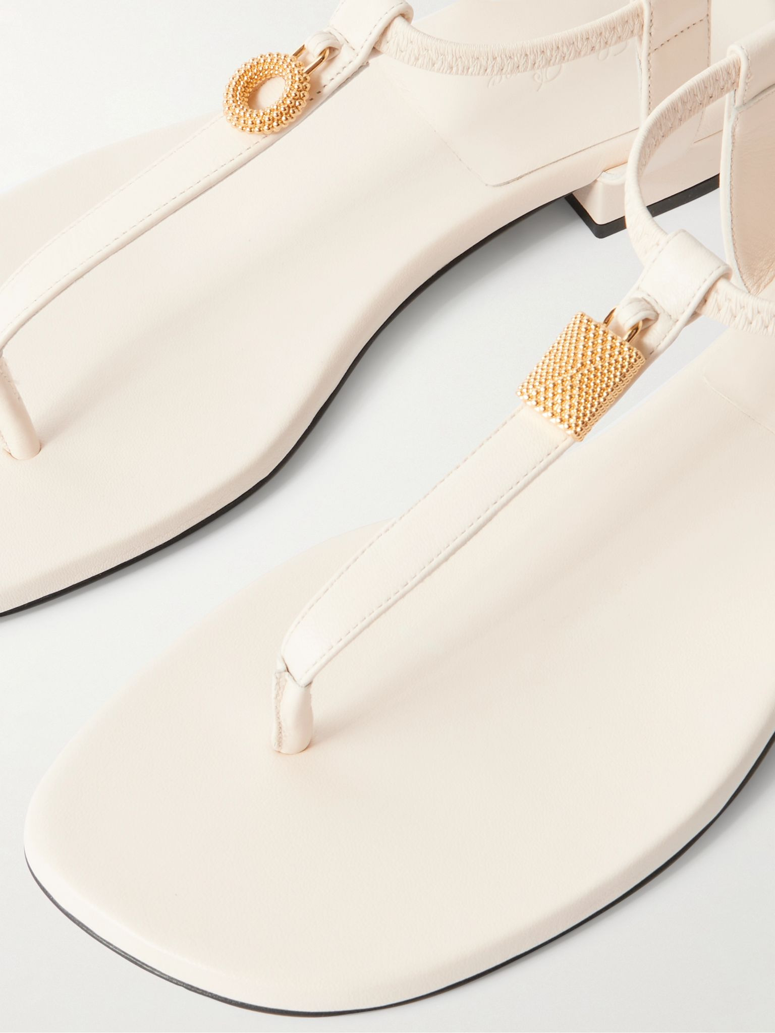 Mindil embellished leather sandals White - 4