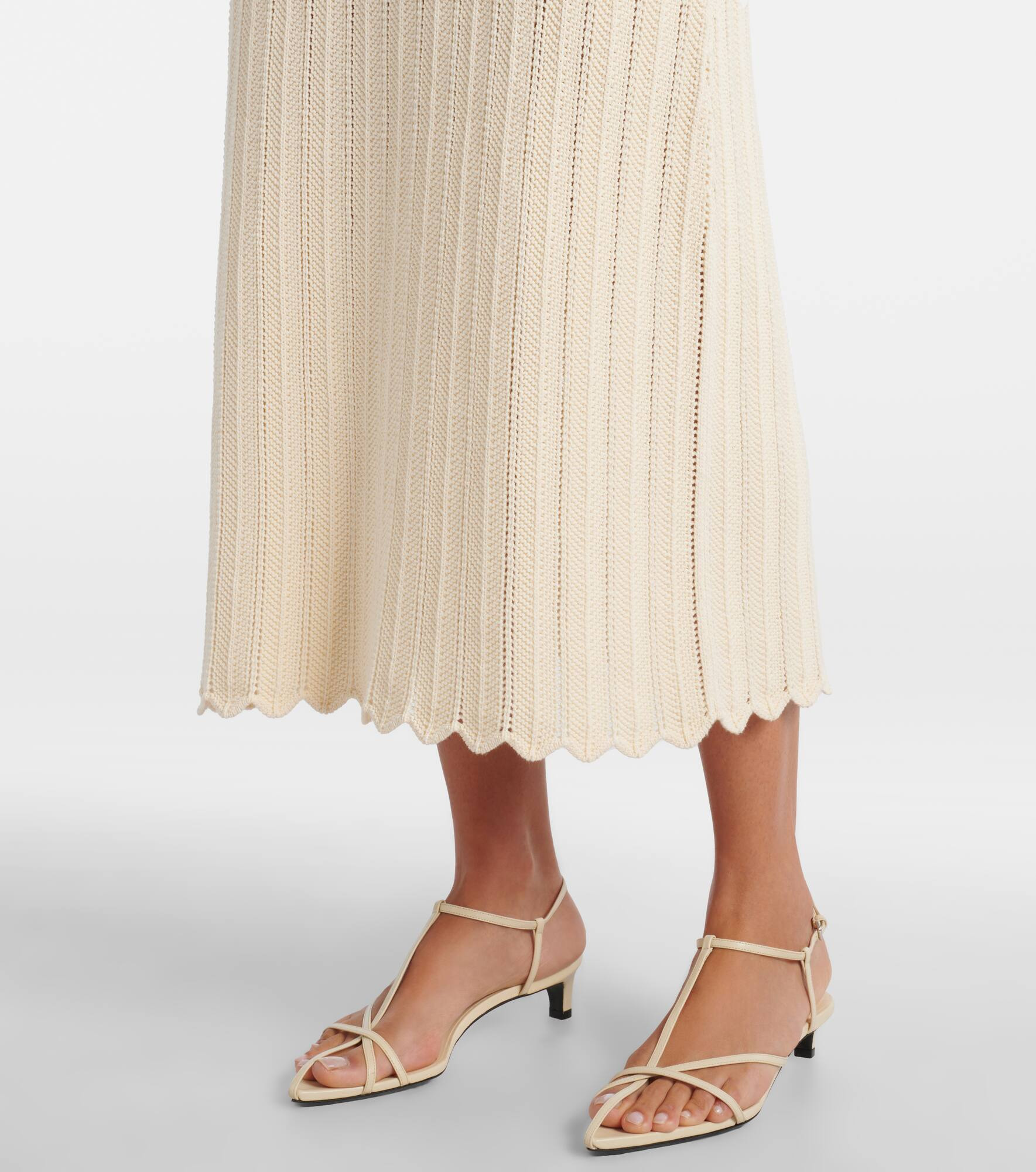 Sissi open-knit cotton midi dress - 5