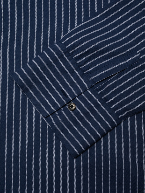 Jutta Shirt Striped Cotton Blue - 4
