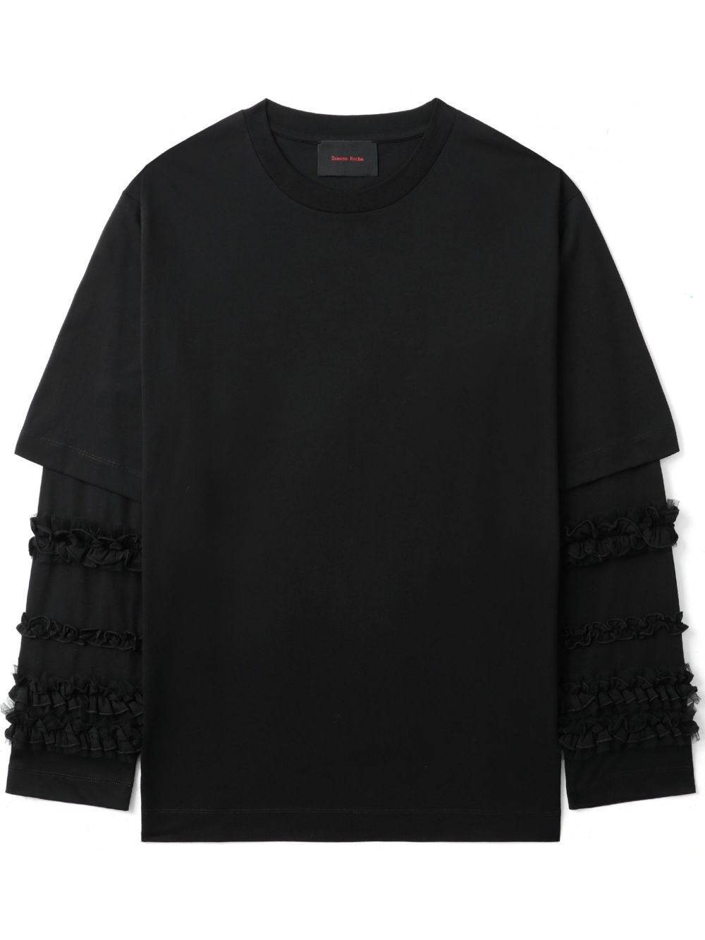 ruffle-detailing T-shirt - 1