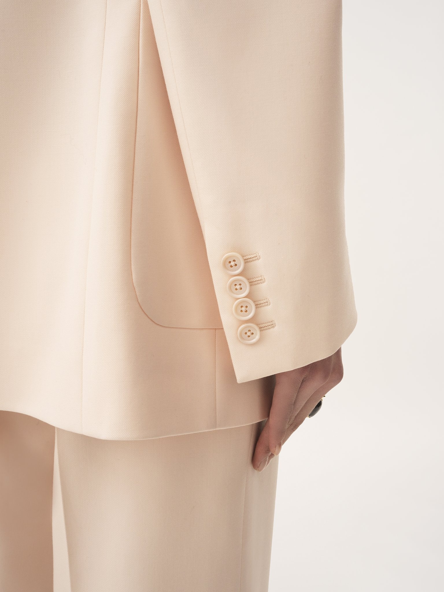 SINGLE-BREASTED TAILORED JACKET IN WOOL GABARDINE - 7