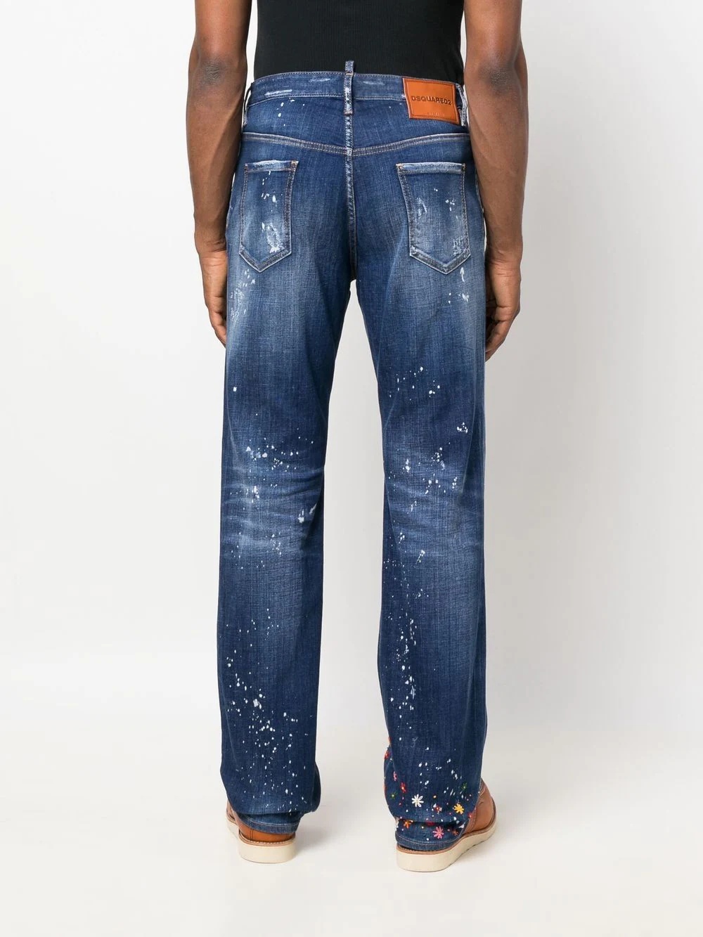 high-waisted straight-leg jeans - 4