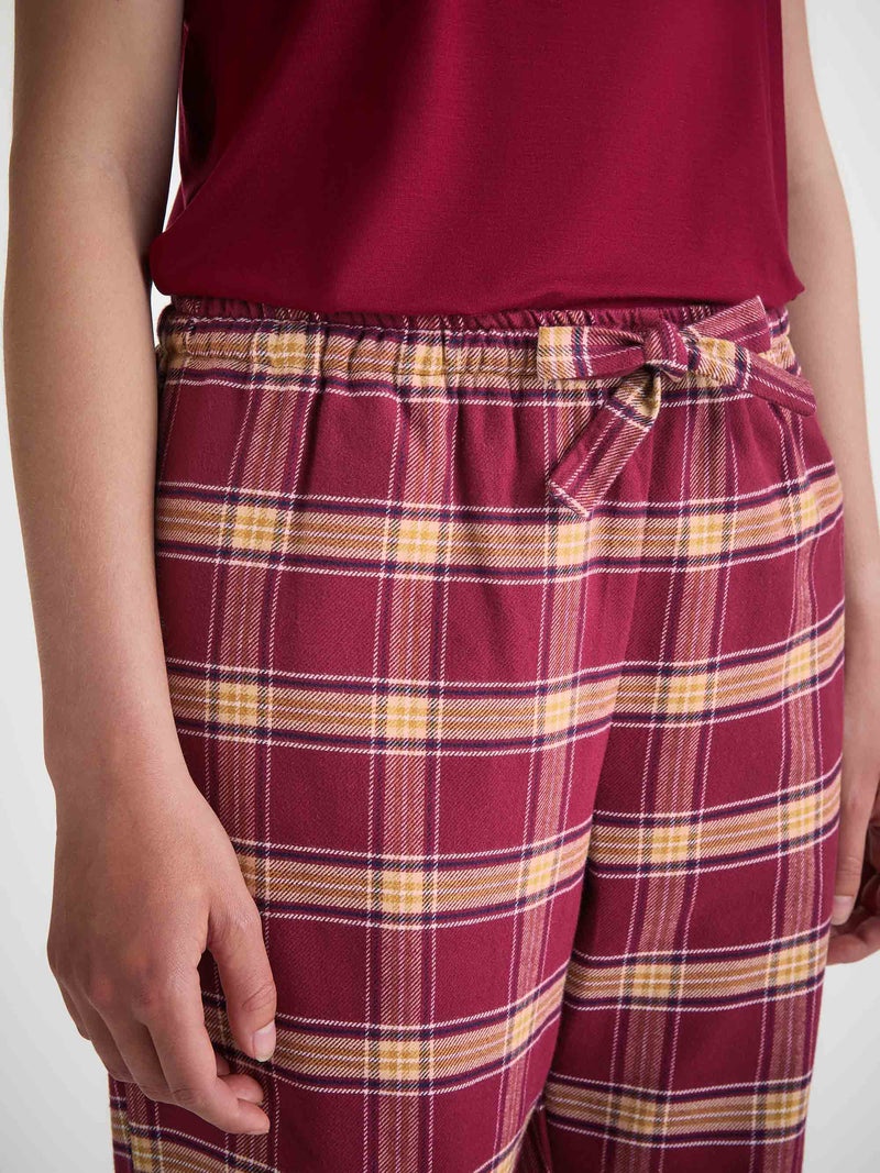Women's Lounge Pants Kelburn 48 Brushed Cotton Burgundy - 5