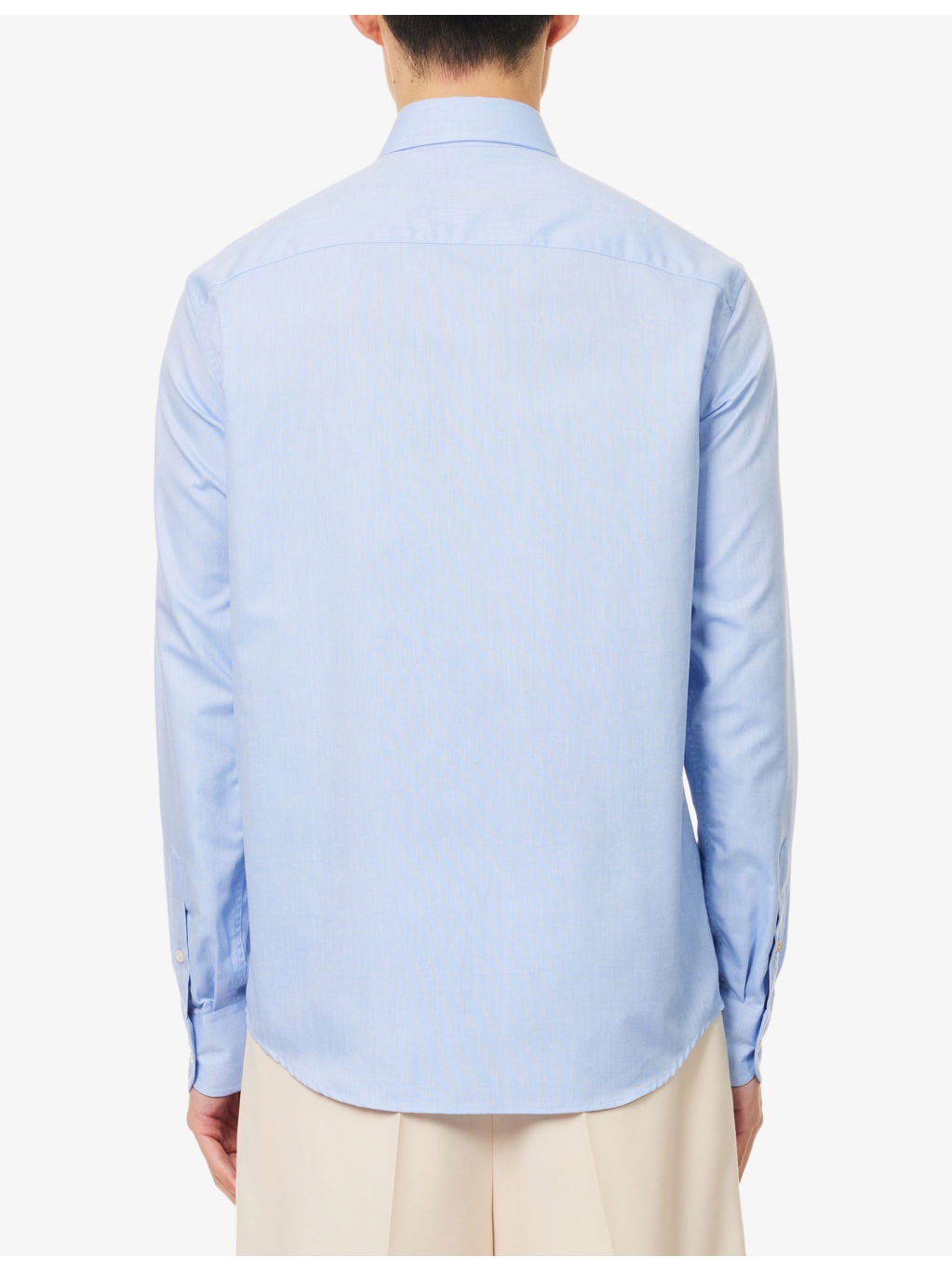 Brand-Embroidery Curved-Hem Cotton-Poplin Shirt - 4