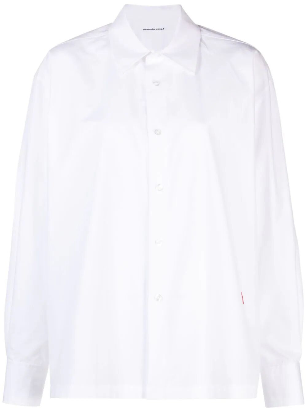 Alexander Wang Women Button Up Long Sleeve Shirt With Logo Apple Patch - 4