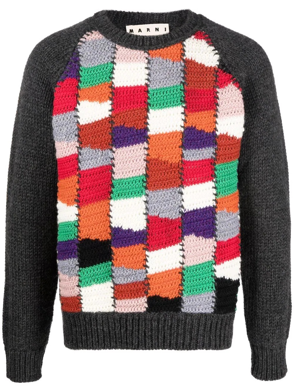 crochet colour-block jumper - 1