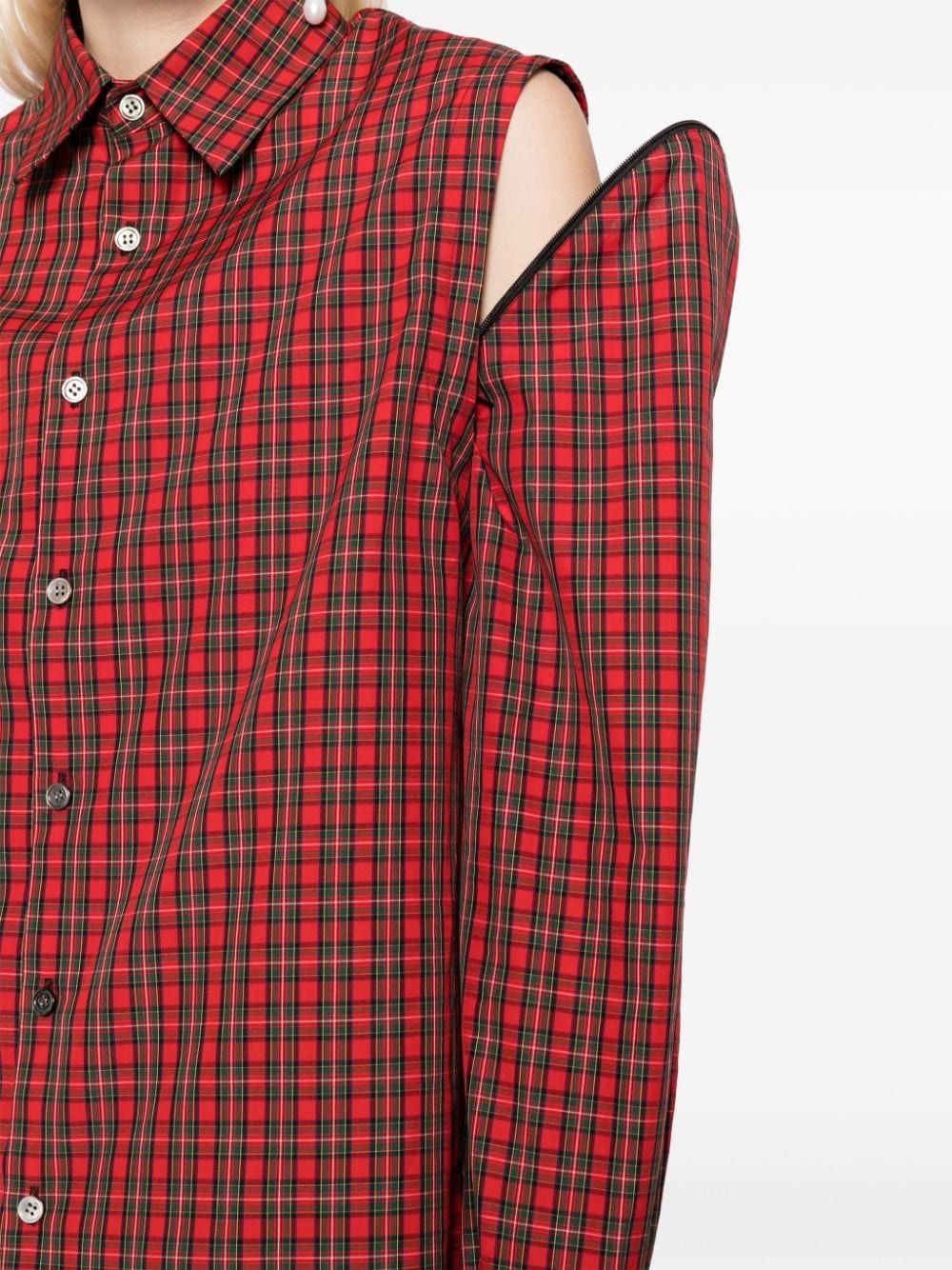 detachable sleeves cotton shirt - 5
