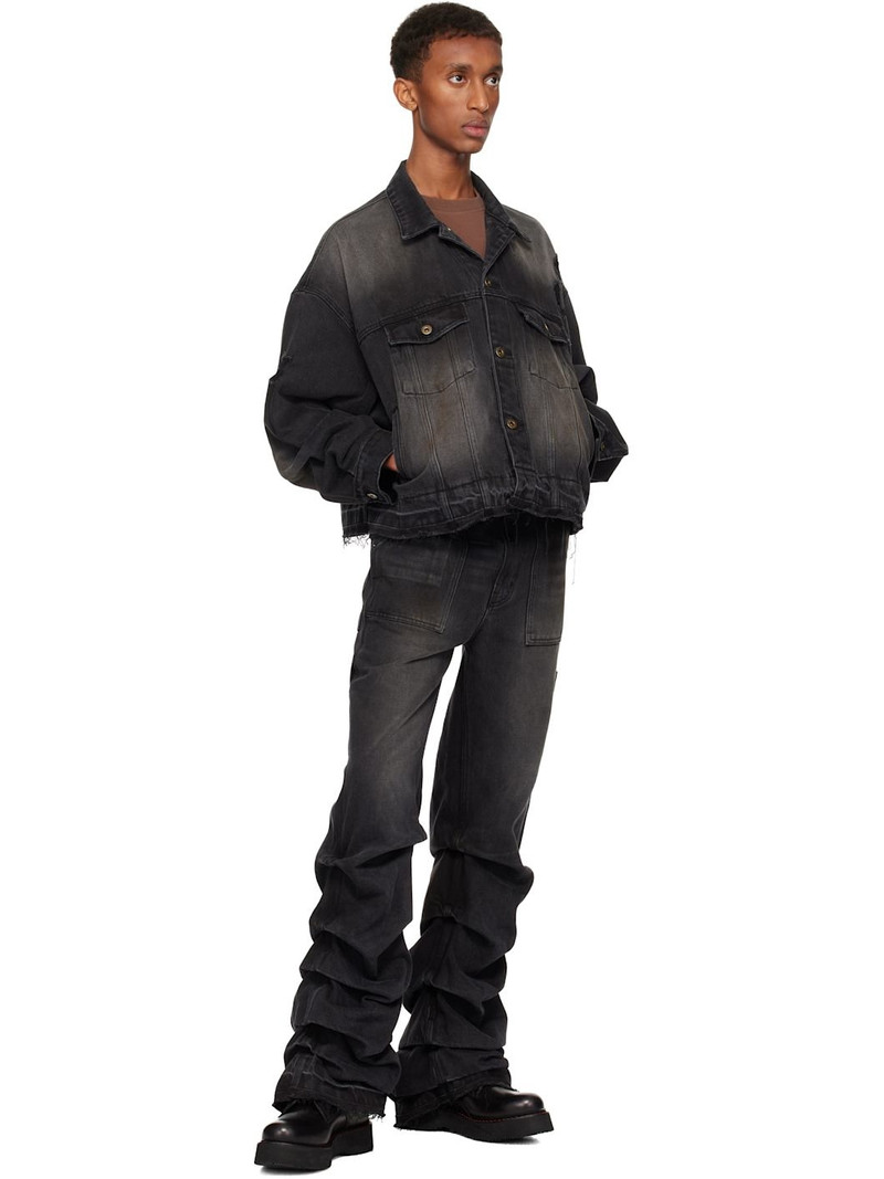 We11done Black Distressed Denim Jacket outlook
