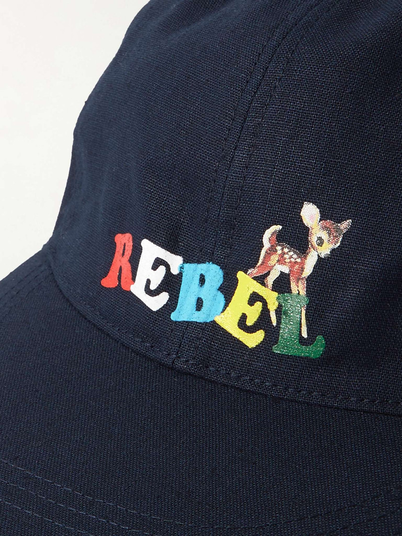 Printed Cotton and Linen-Blend Baseball Cap 4