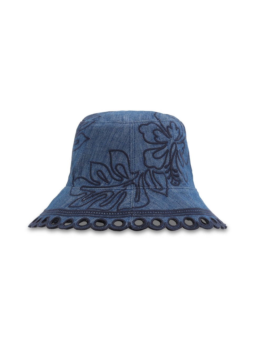 EMBROIDERED DENIM BUCKET HAT - 3