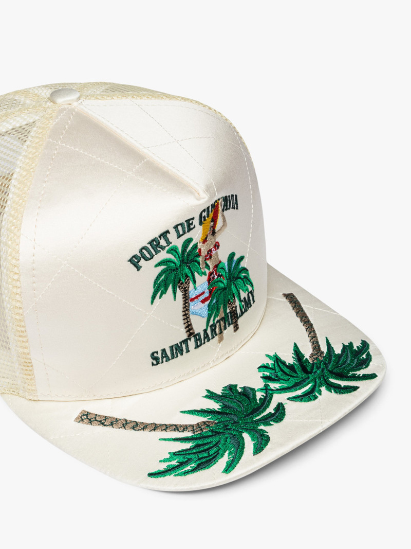 PALM TREE QUILTED SATIN HAT 3