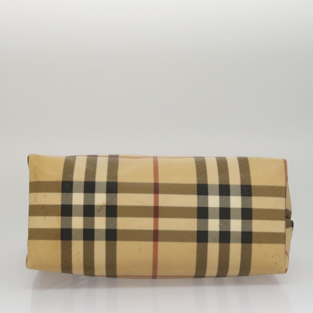 Burberry Nova Check Hand Bag Pvc Leather Beige - 5