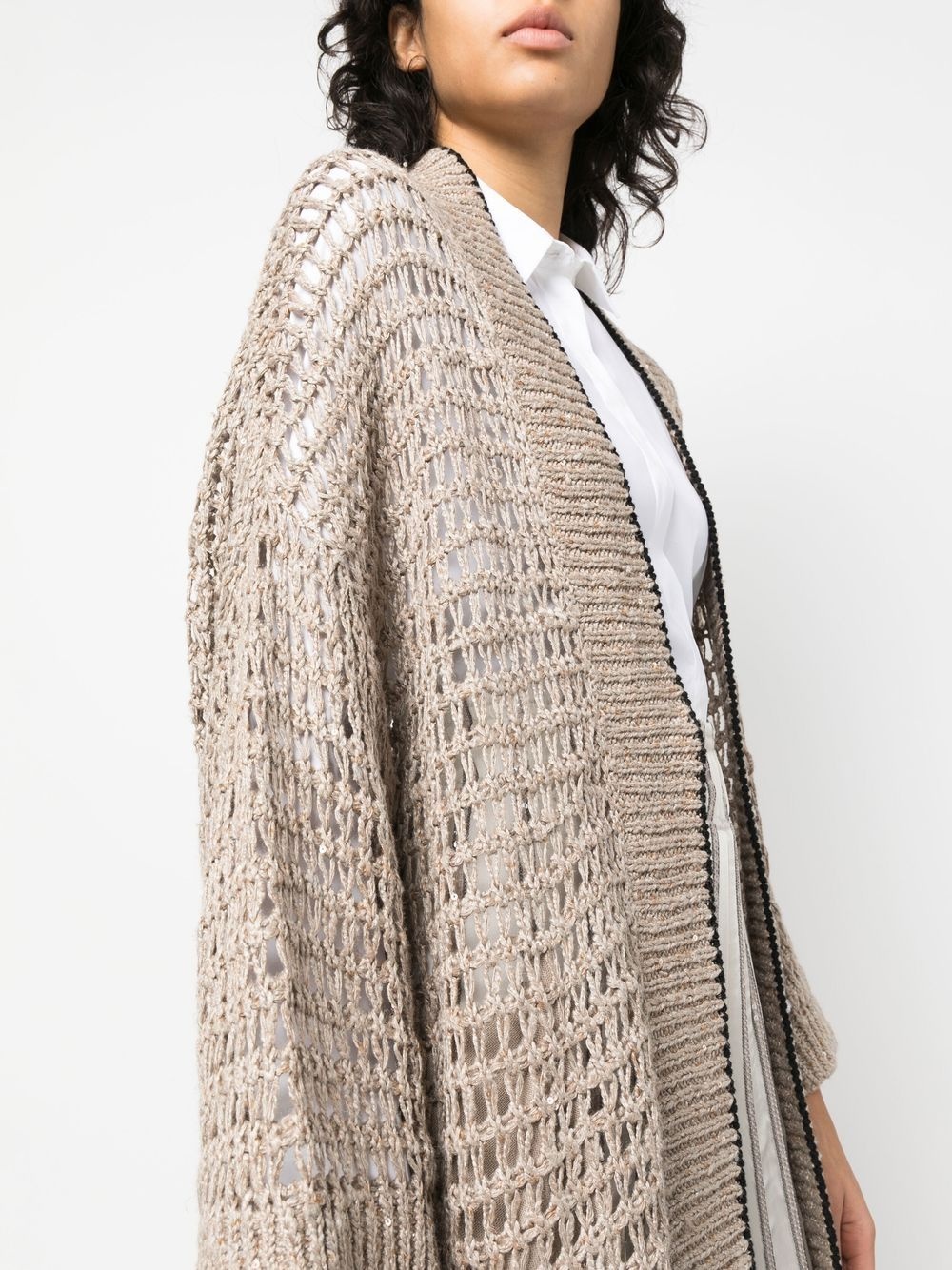 open-knit long-length cardigan - 5