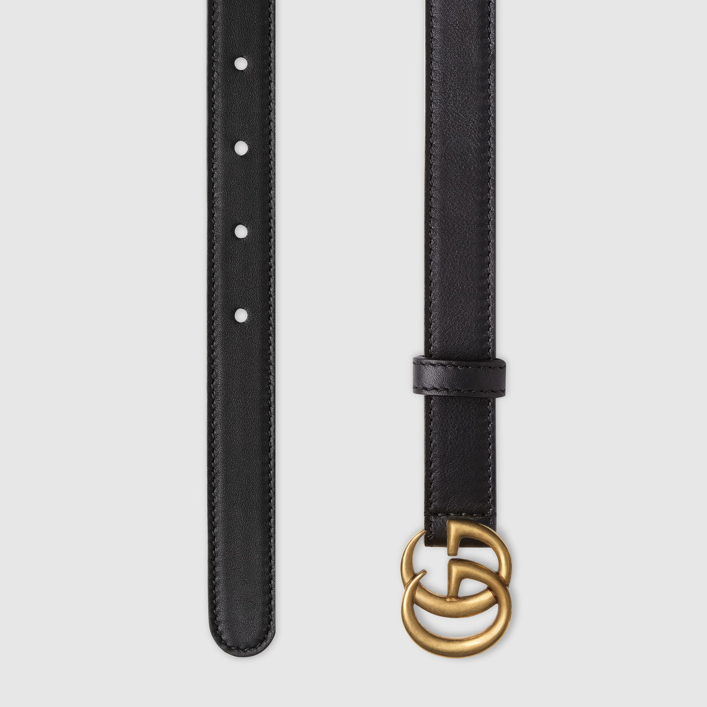 Leather belt with Double G buckle - 2