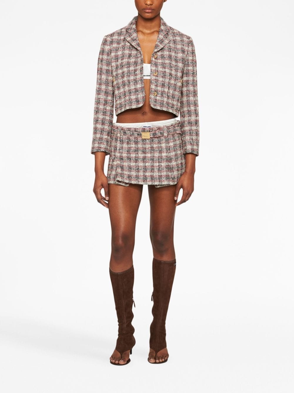 checked single-breasted jacket - 2