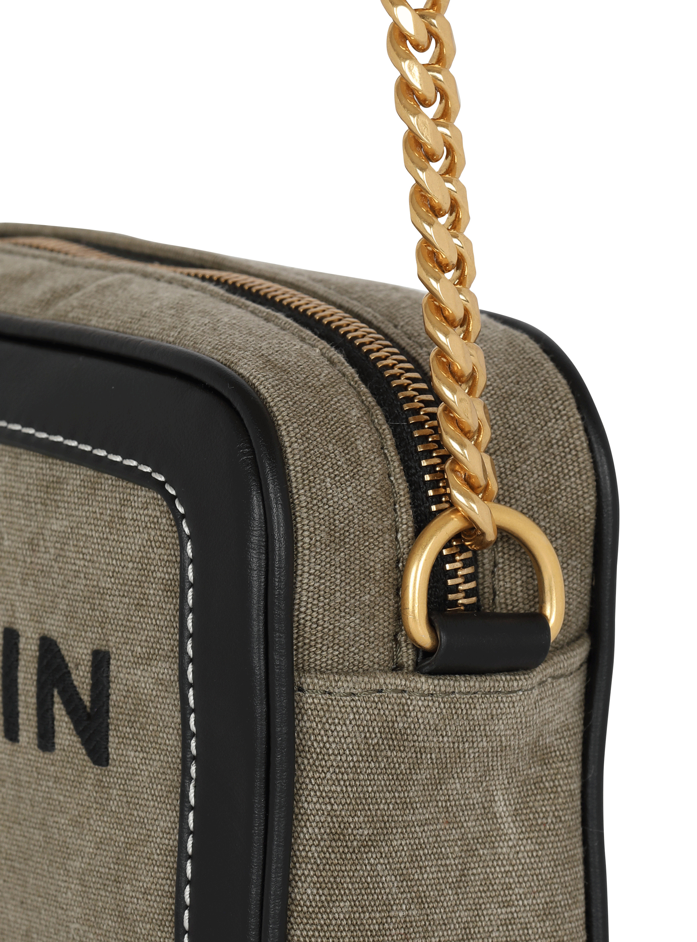 B-Army canvas and leather clutch 6